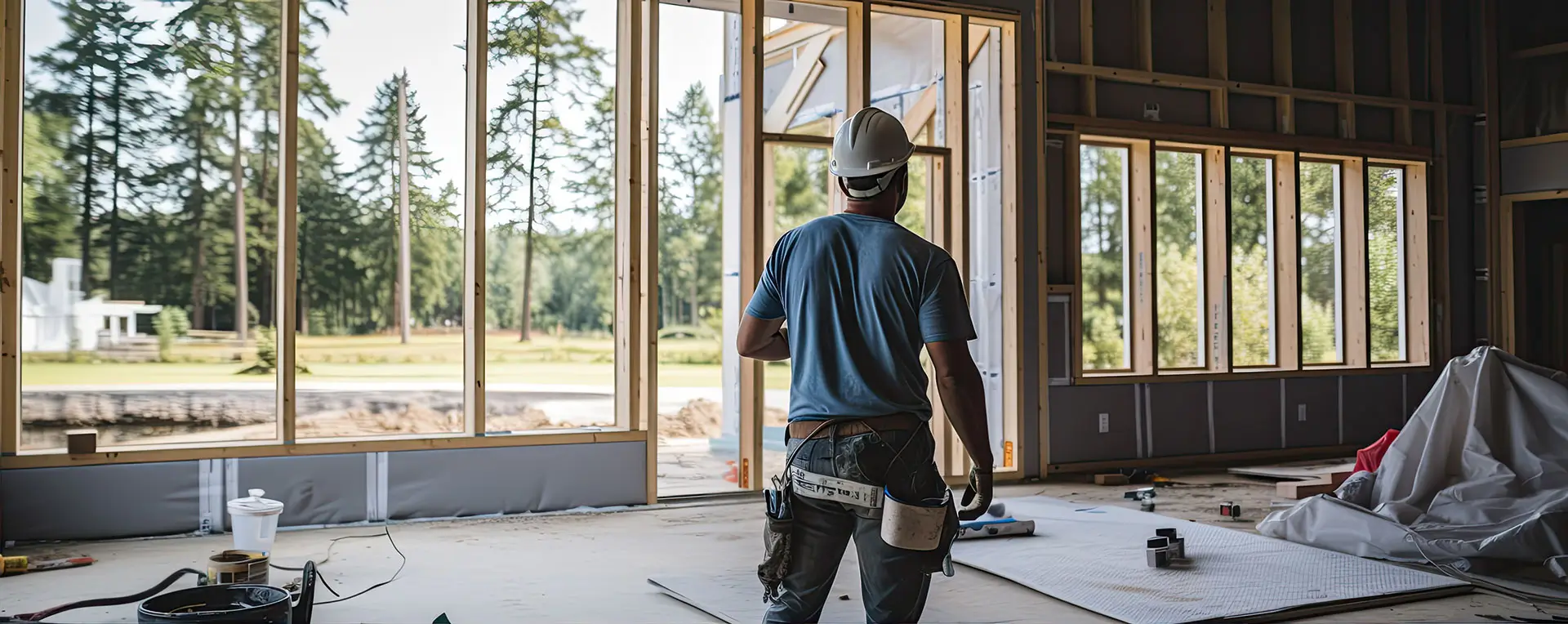 worker installing new windows